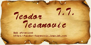 Teodor Tešanović vizit kartica